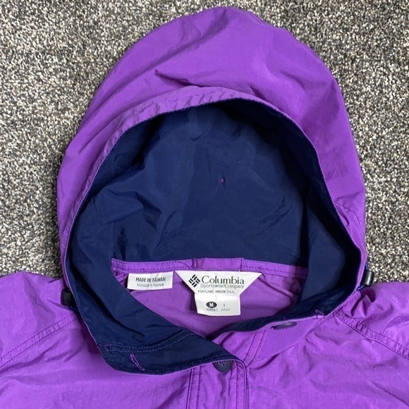 Vintage Columbia Purple Anorak Pullover Hooded Jacket Medium - Picture 3 of 14